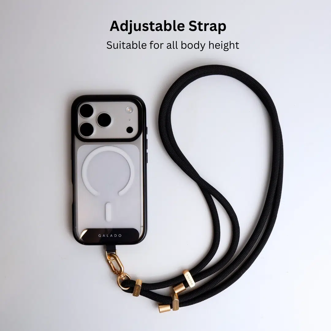 Crossbody Phone Strap - Black (7mm) - GALADO Malaysia