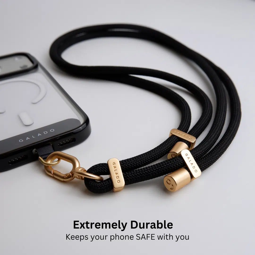 Crossbody Phone Strap - Black (7mm) - GALADO Malaysia