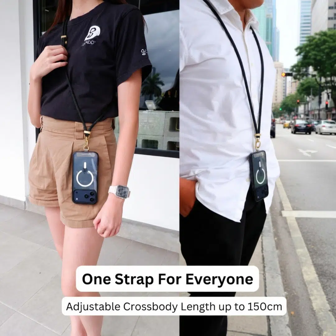 Crossbody Phone Strap - Black (7mm) - GALADO Malaysia