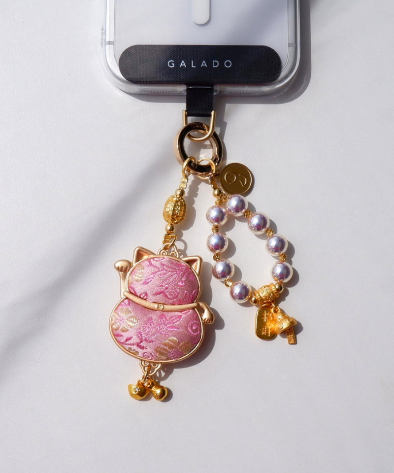 Blooming Fortune Cat Charm