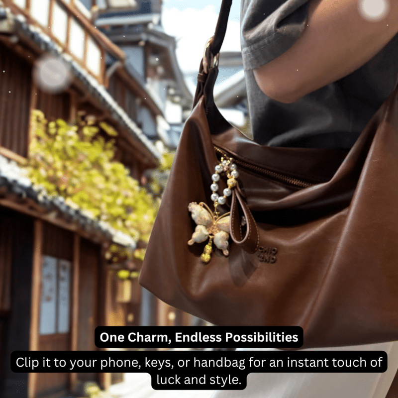 GALADO Silk Bloom Butterfly MagSafe phone charm with jacquard brocade butterfly and 18K gold accents — new 2026 MagSafe charm Malaysia