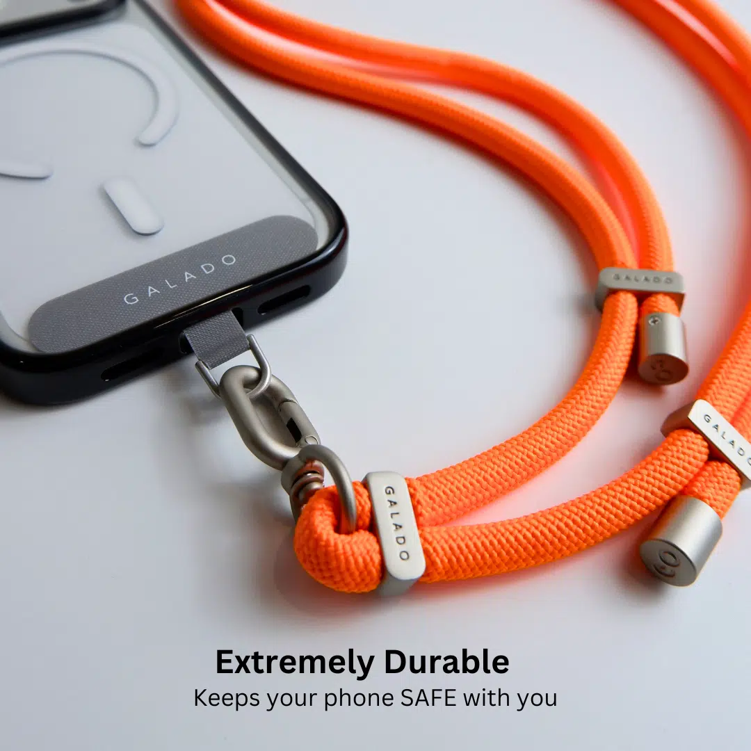 Crossbody Phone Strap - Orange (7mm) - GALADO Malaysia
