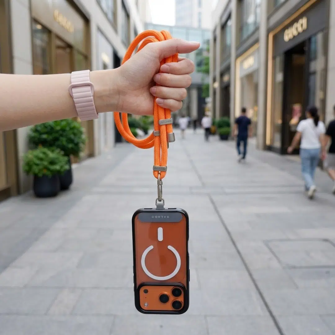 Crossbody Phone Strap - Orange (7mm) - GALADO Malaysia