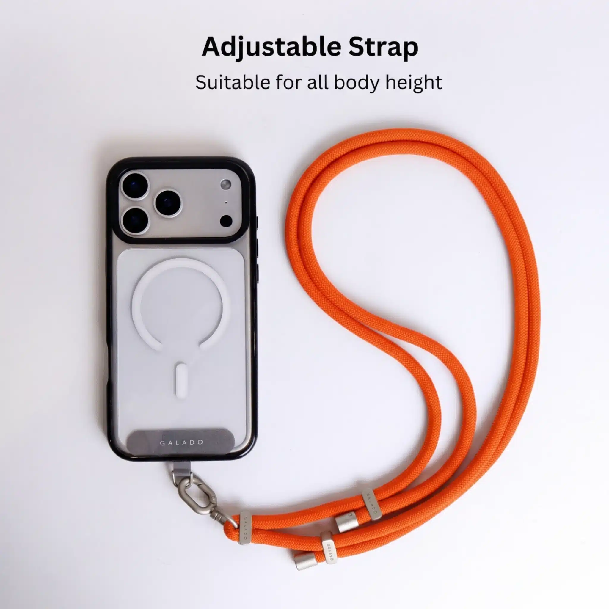 Crossbody Phone Strap - Orange (7mm) - GALADO Malaysia
