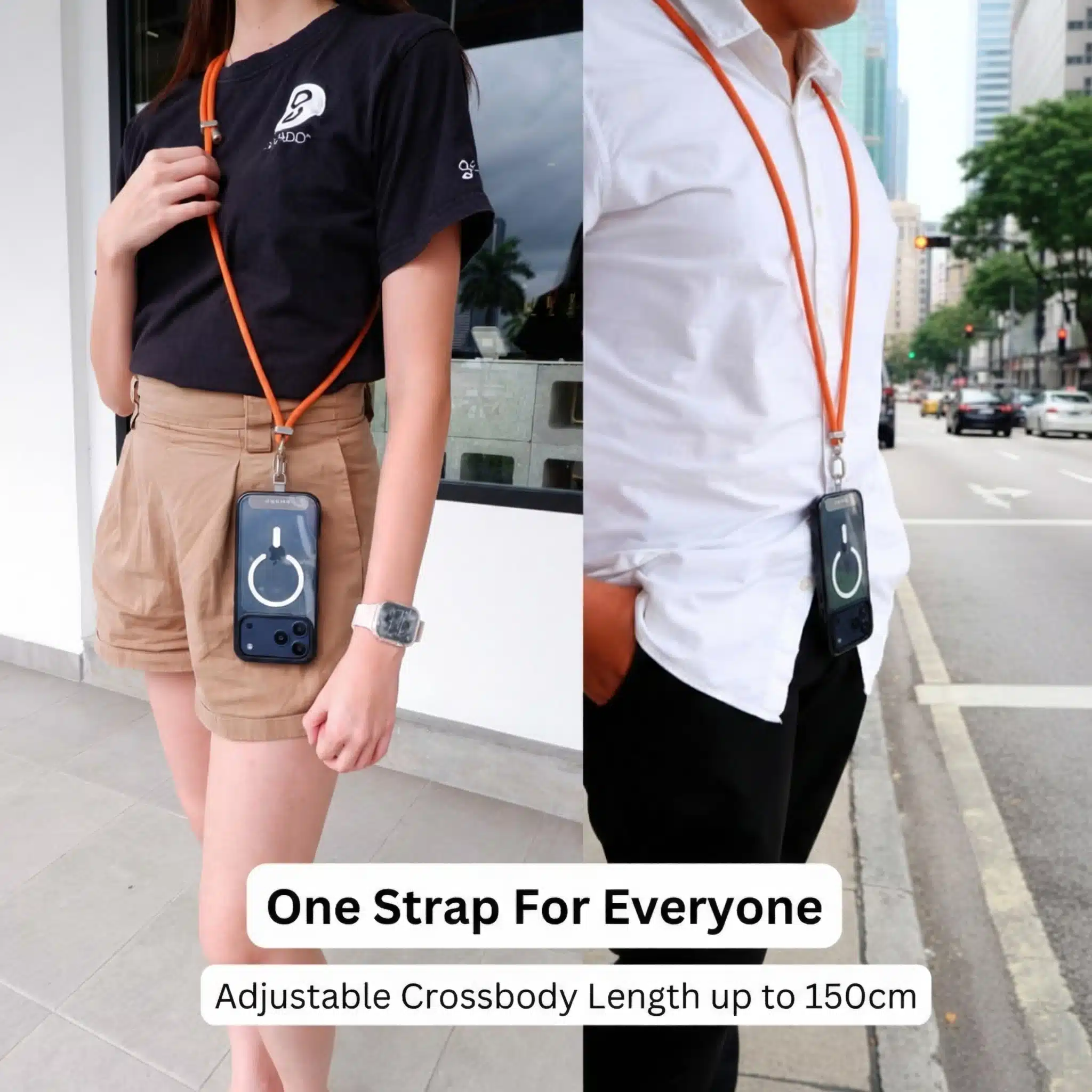 Crossbody Phone Strap - Orange (7mm) - GALADO Malaysia