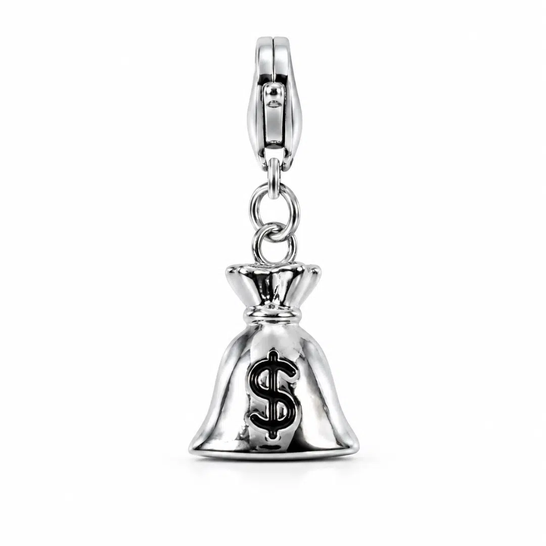 Clip-On Charm (Silver Money Bag) | GALADO Malaysia