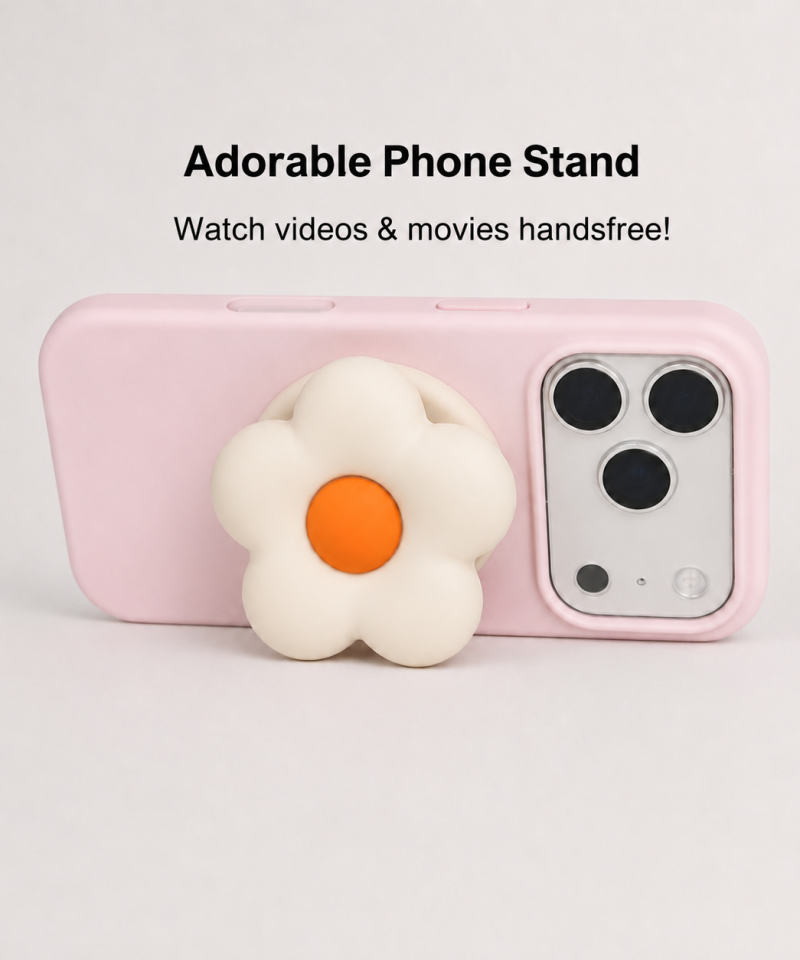 Puffy Flower Grip - Cream — alternate view