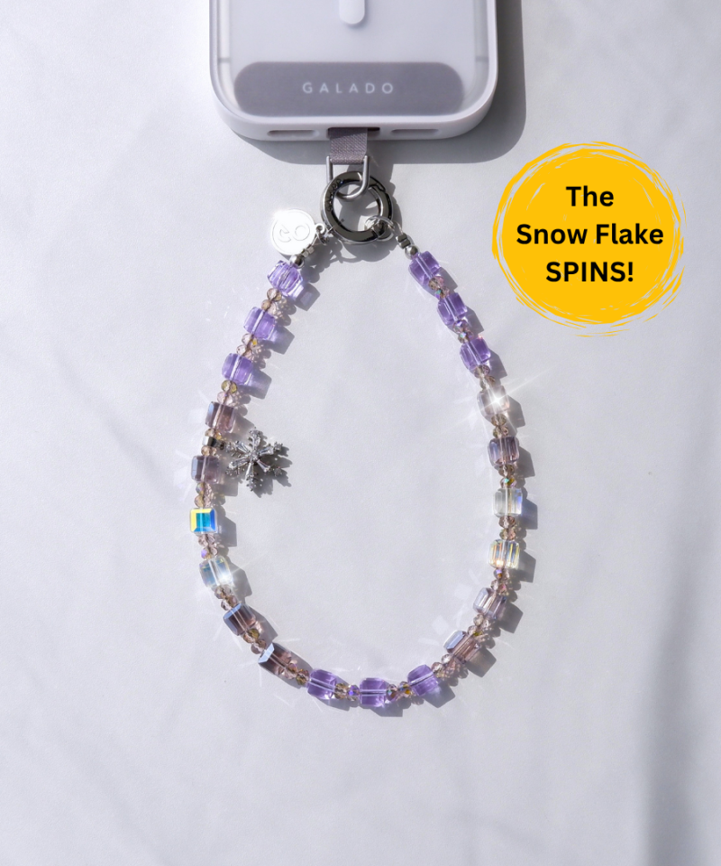 Lilac Snowflake Phone Charm