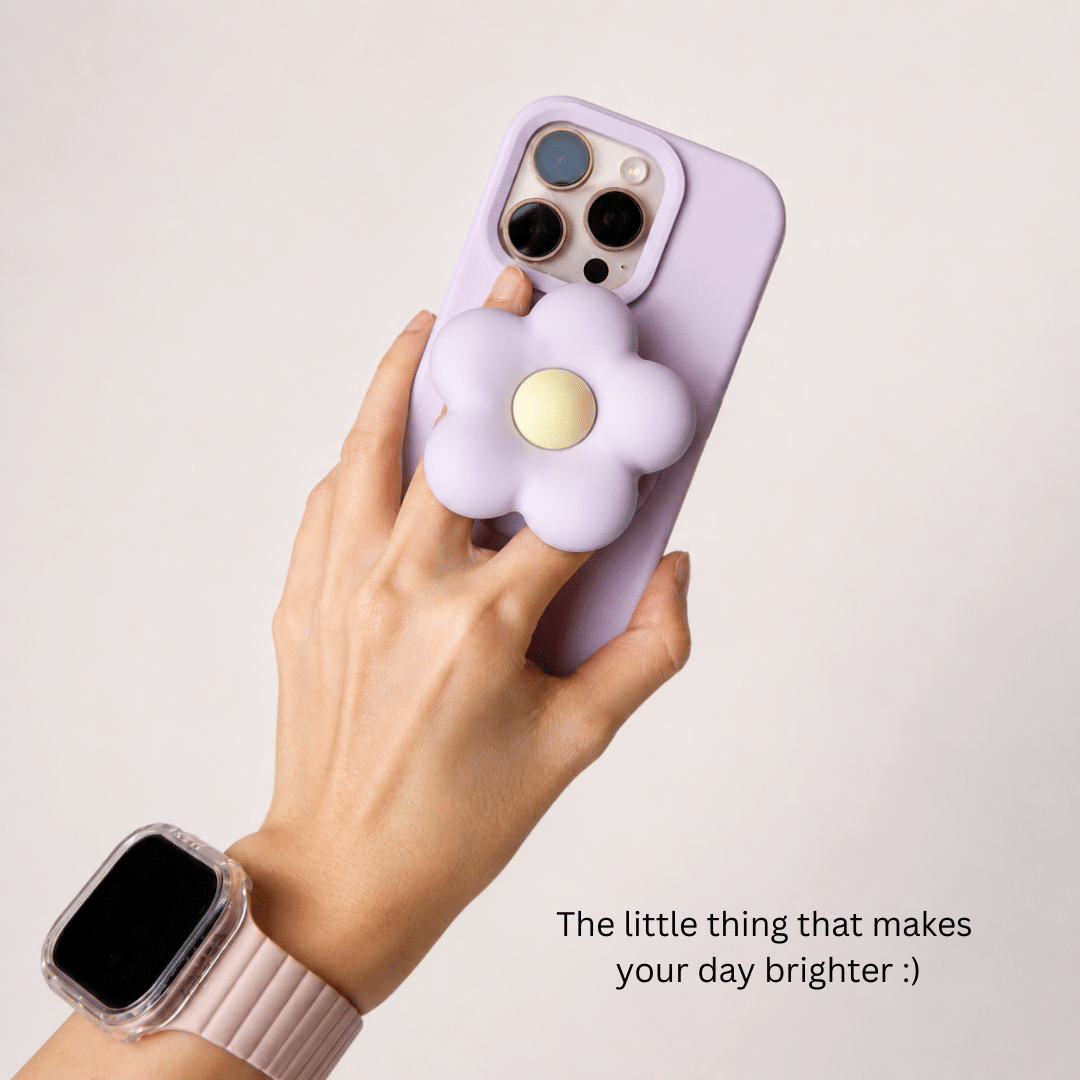 Puffy Flower Grip - Lilac — back view
