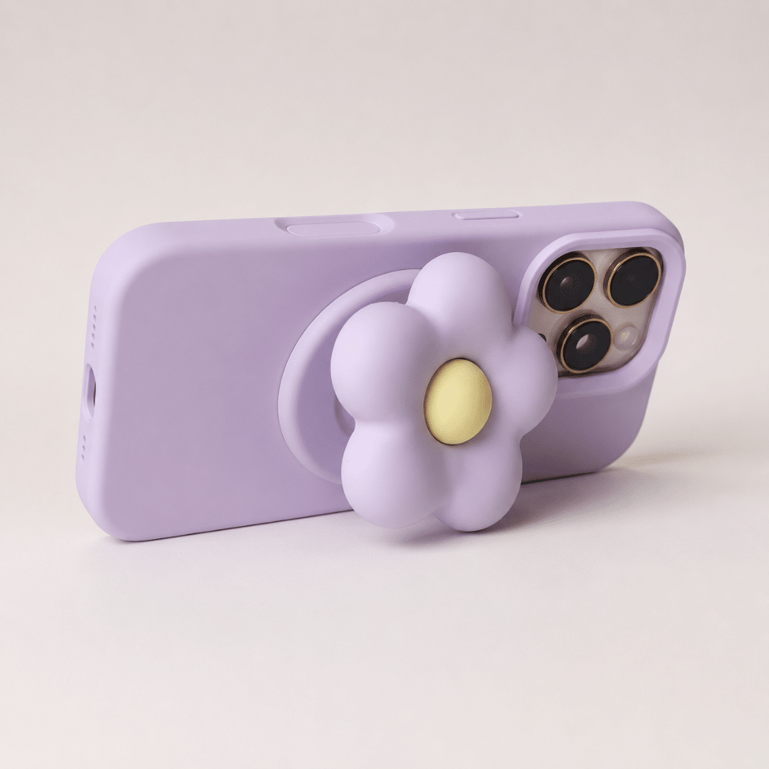 Puffy Flower Grip - Lilac — packaging view
