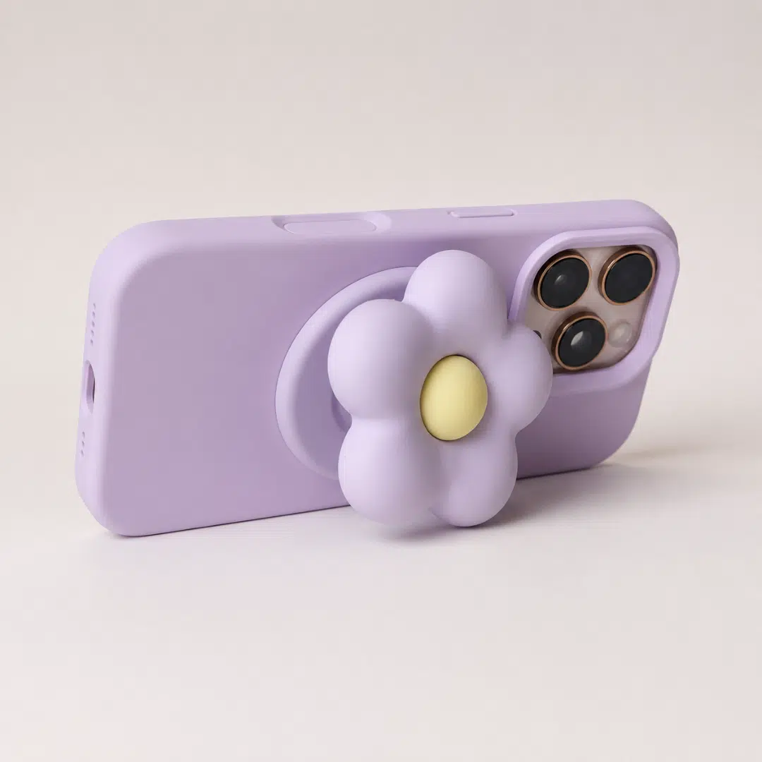 Puffy Flower Grip - Lilac — packaging view