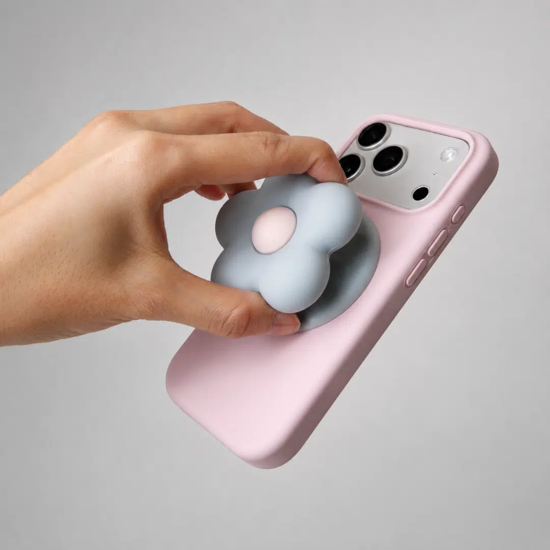 Puffy Flower Grip - Cloud Blue — close-up detail