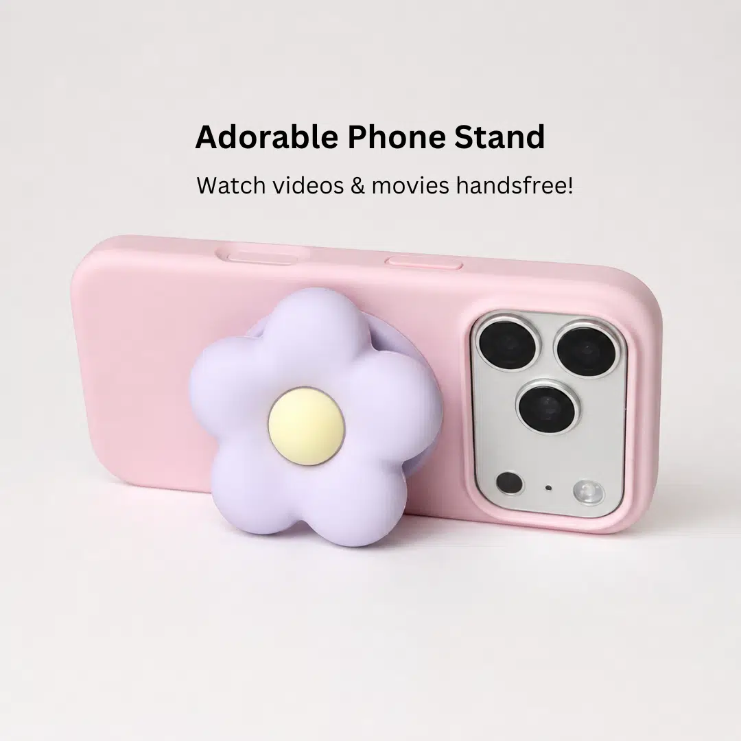 Puffy Flower Grip - Lilac — close-up detail