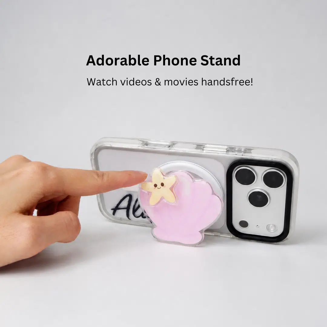 Pink Shell MagSafe Phone Grip — close-up detail