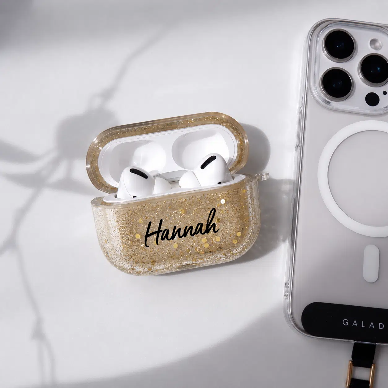 Sparkle Gold AirPods Case — back view