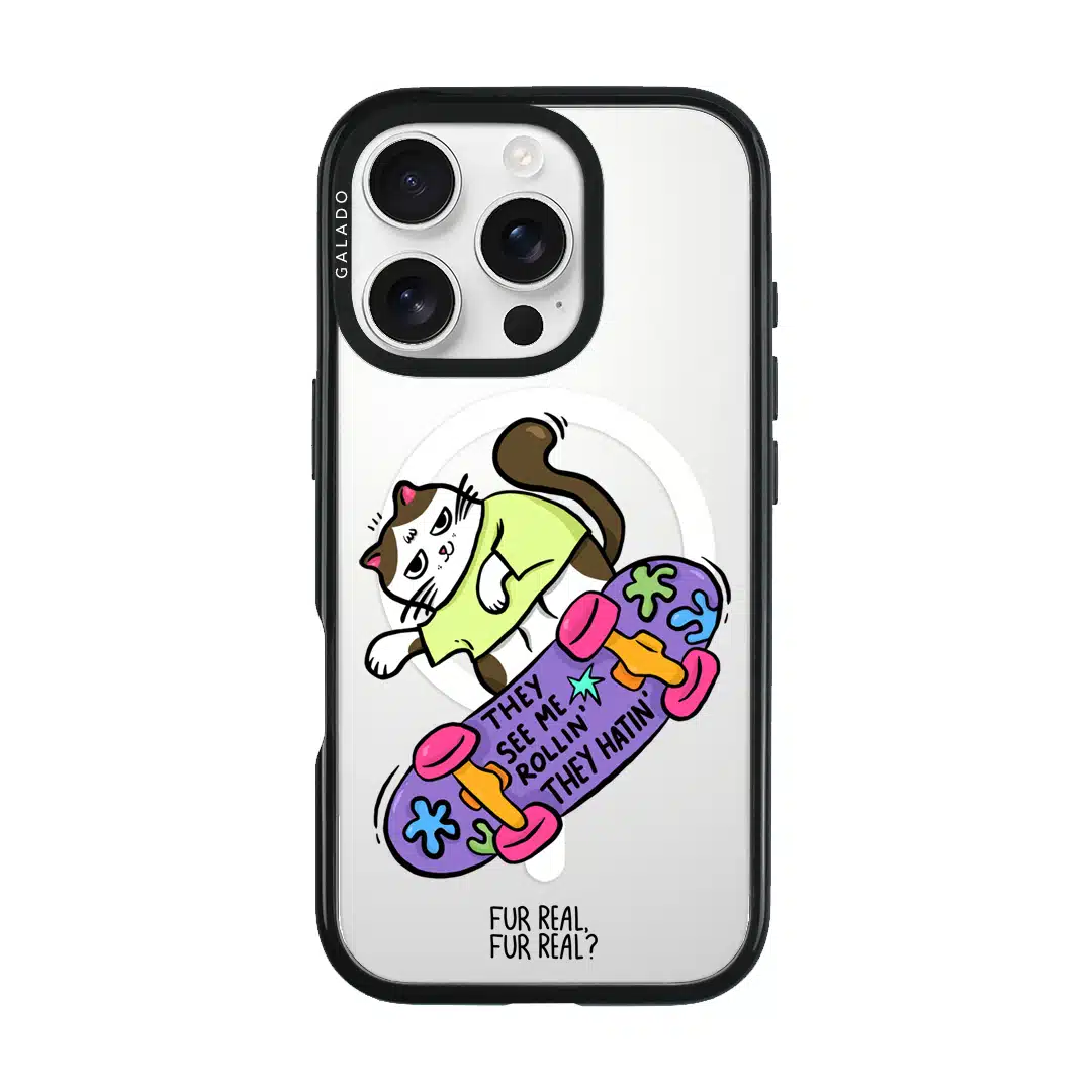 Skater Cat artist phone case by Fur Real, Fur Real? — GALADO