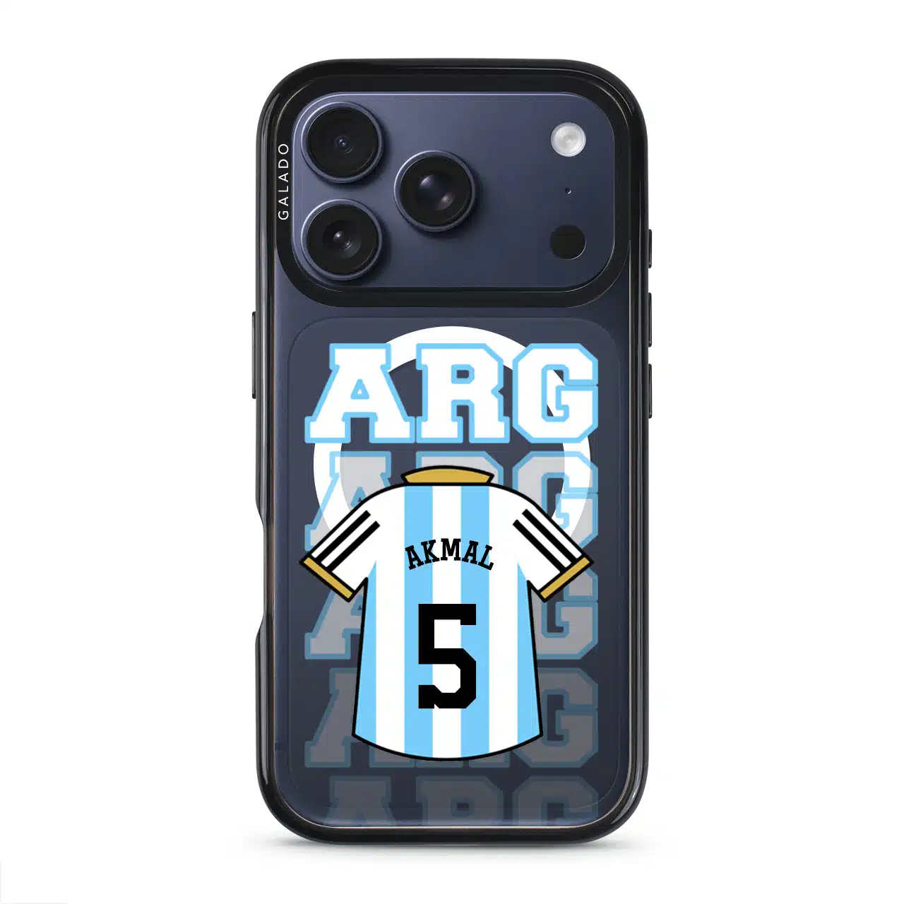 Goal Fever Argentina jersey phone case - personalise with name and number (iPhone17-Pro-DeepBlue)