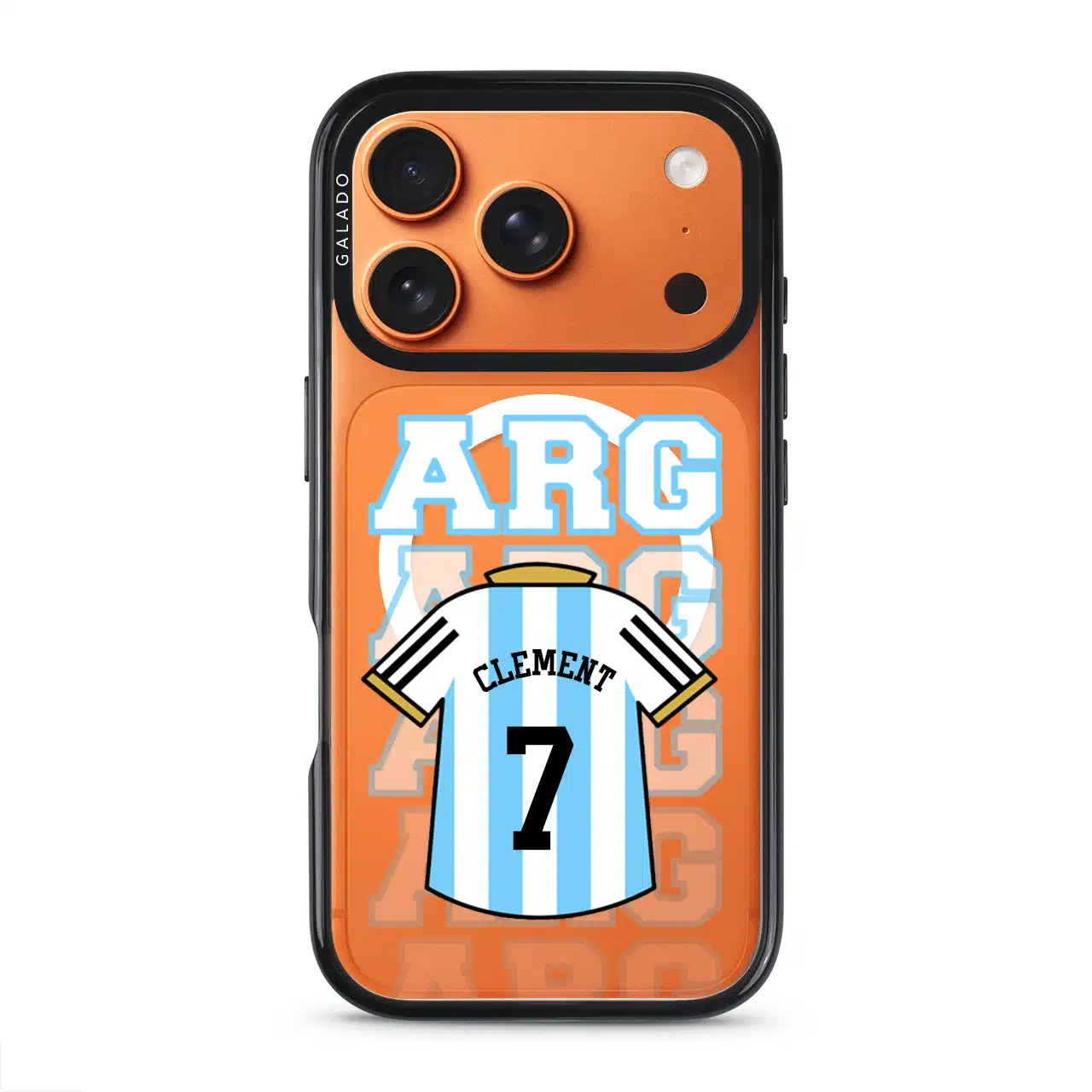 Goal Fever Argentina jersey phone case - personalise with name and number (iPhone17-Pro-Orange)