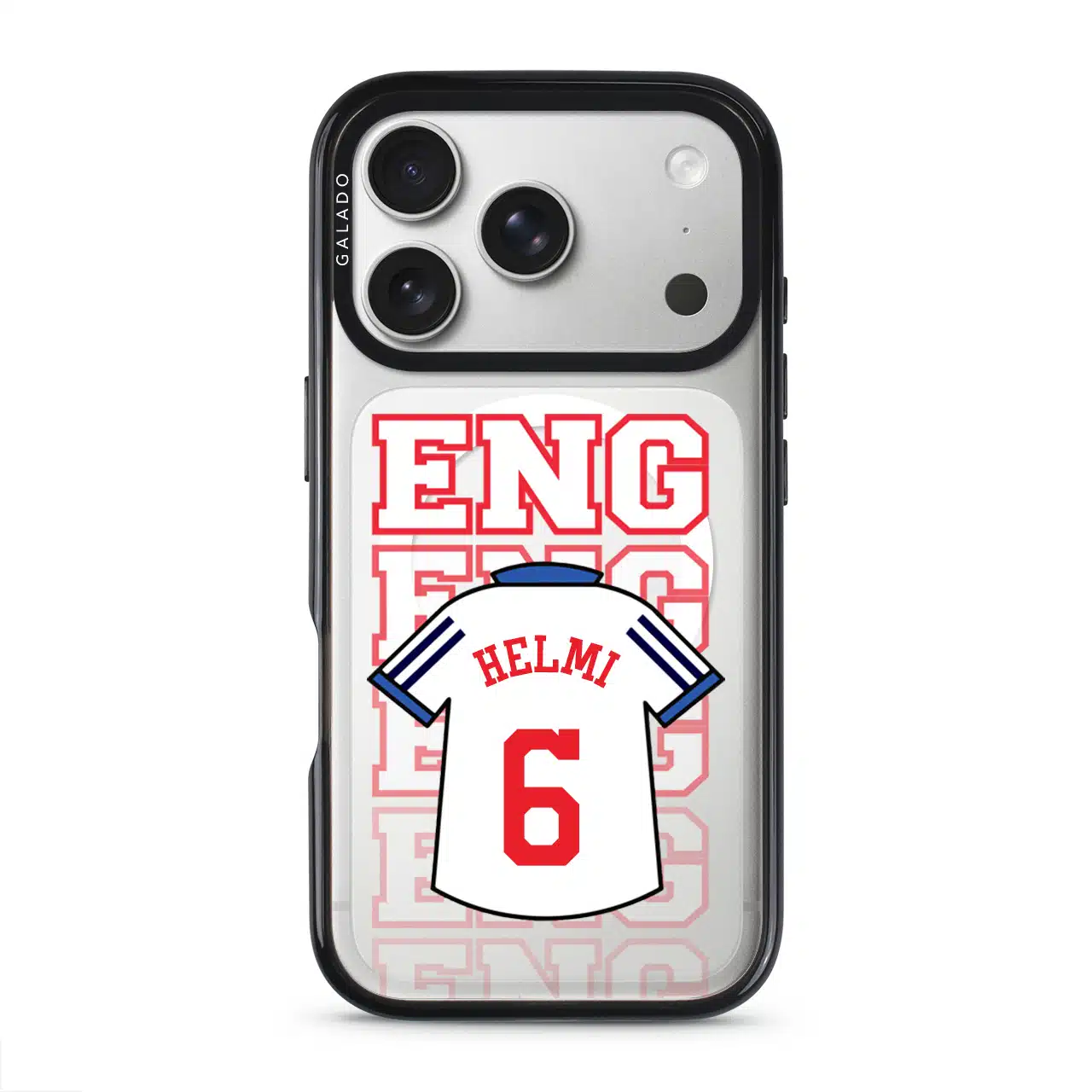 Goal Fever England jersey phone case - personalise with name and number (iPhone17-Pro-Silver)
