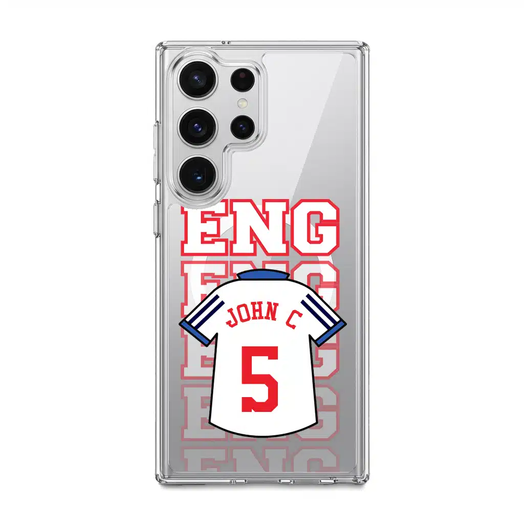 Goal Fever England jersey phone case - personalise with name and number (Samsung-S26Ultra)