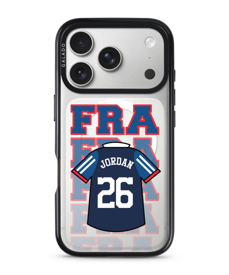 Goal Fever France jersey phone case - personalise with name and number (iPhone17-Pro-Silver)