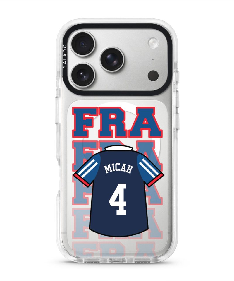 Goal Fever France jersey phone case - personalise with name and number (iPhone17-Pro-WhiteCase)