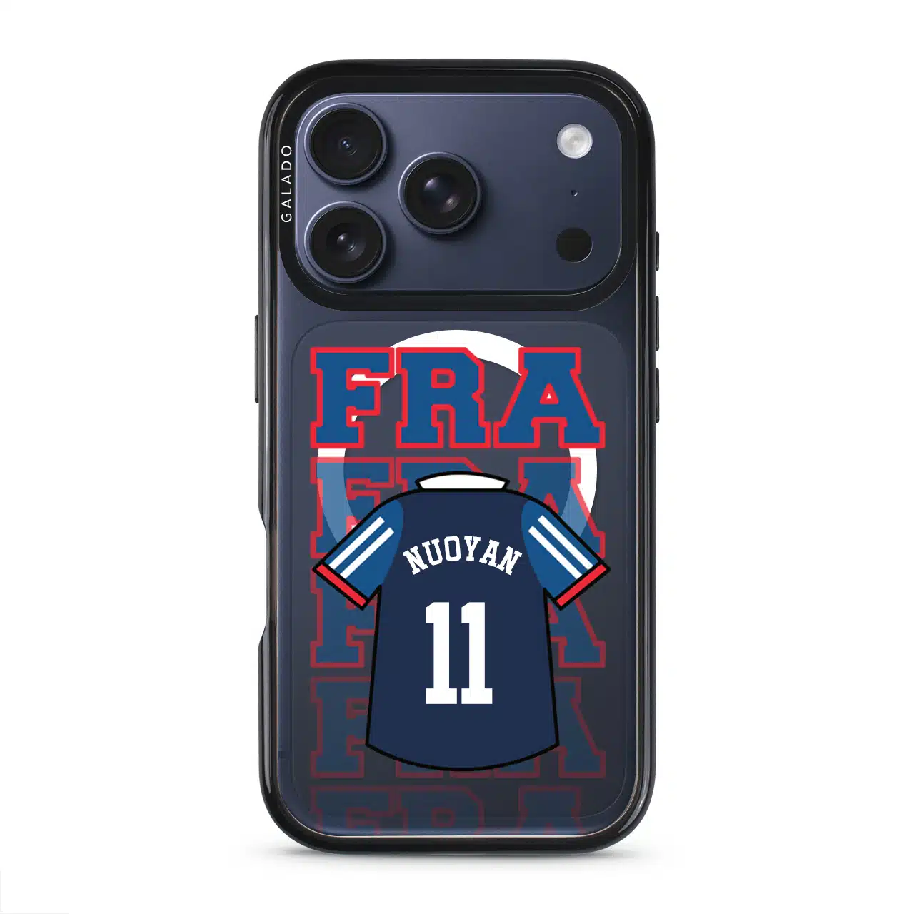 Goal Fever France jersey phone case - personalise with name and number (iPhone17-Pro-DeepBlue)