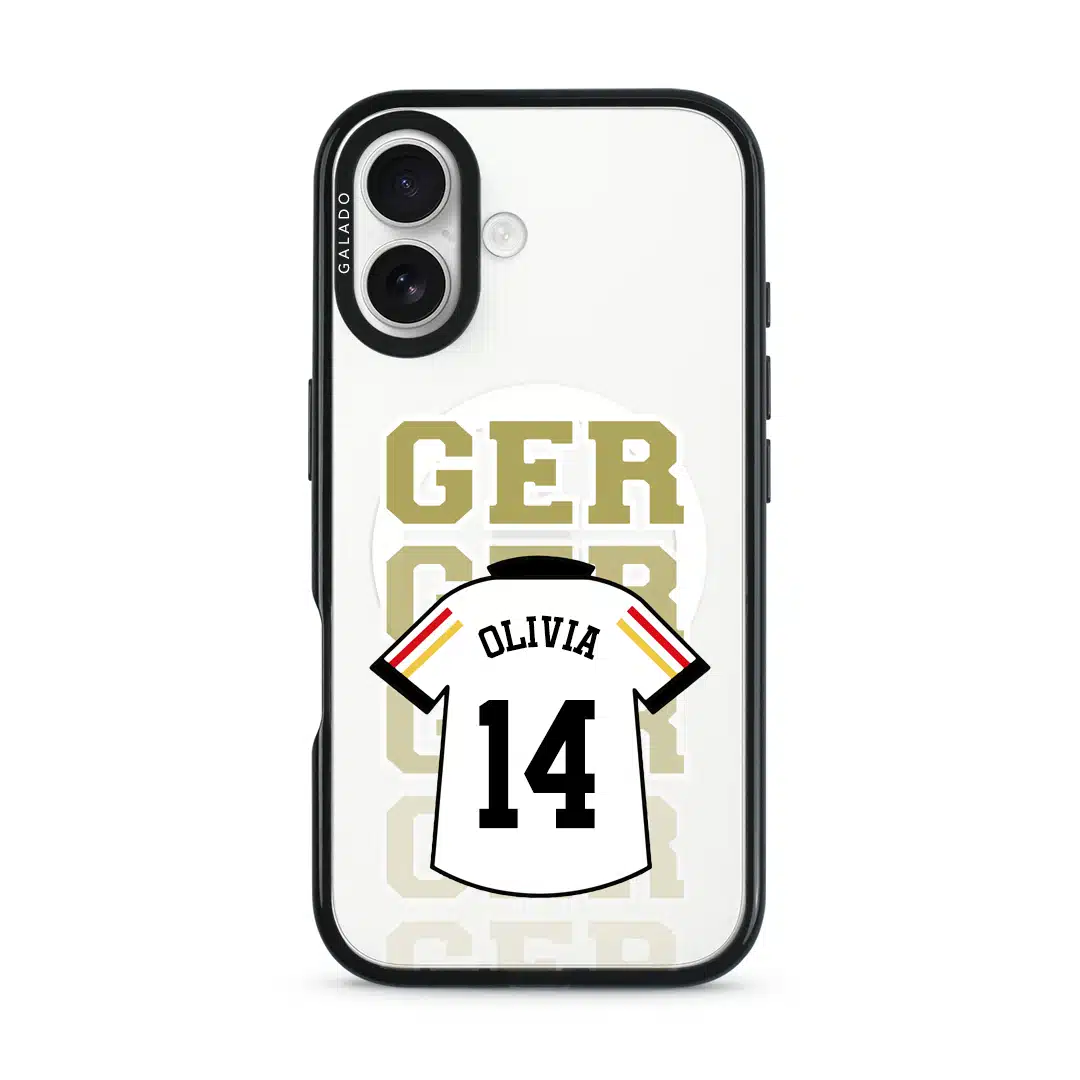 Goal Fever Germany jersey phone case - personalise with name and number (iPhone16-front)