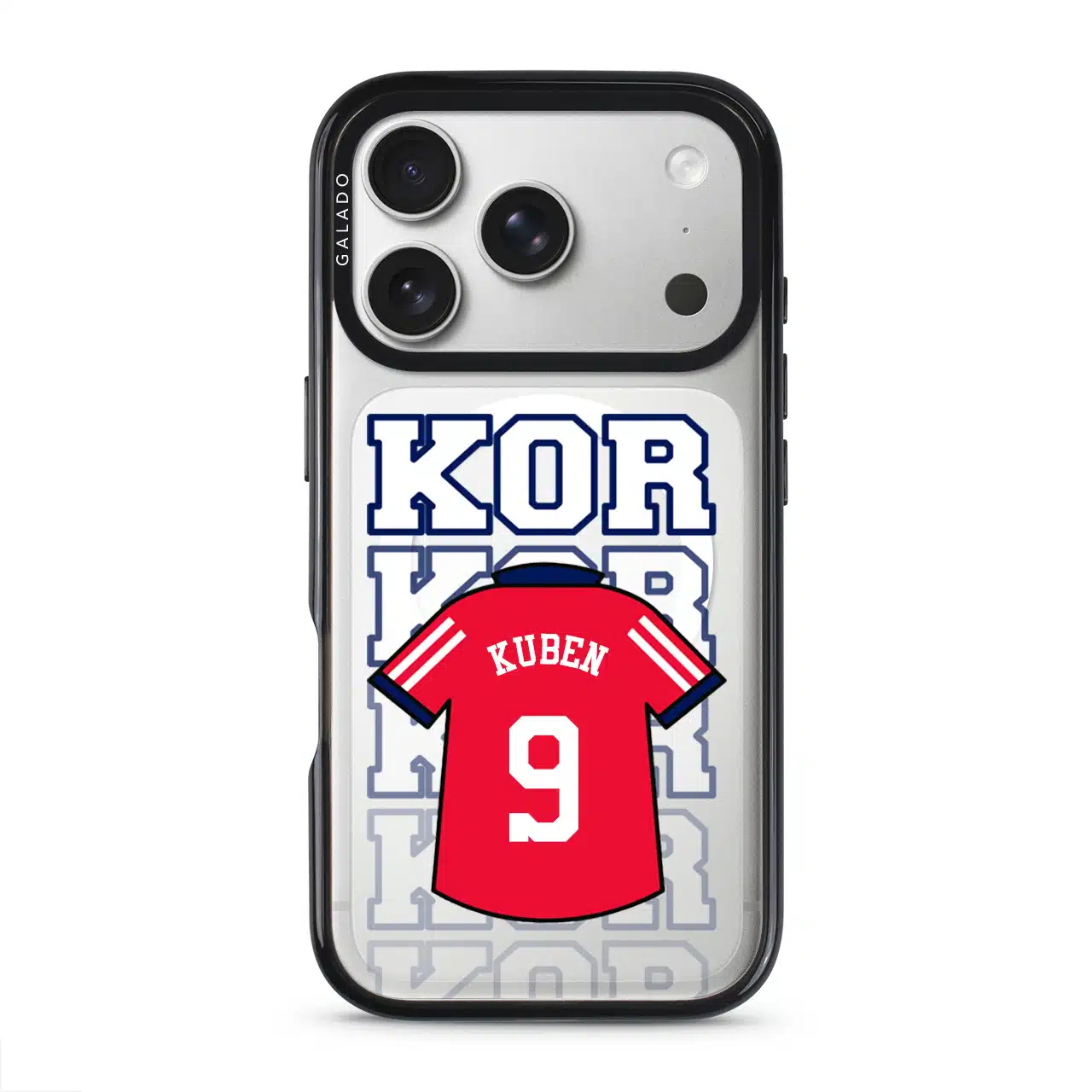 Goal Fever Korea jersey phone case - personalise with name and number (iPhone17-Pro-Silver)