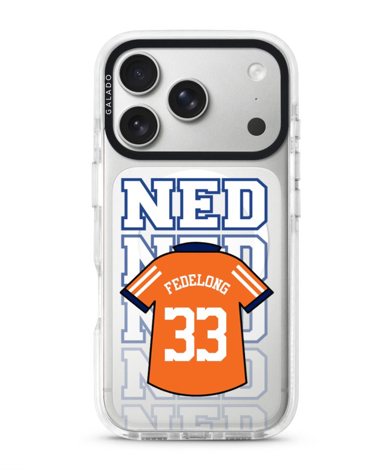 Goal Fever Netherlands jersey phone case - personalise with name and number (iPhone17-Pro-WhiteCase)