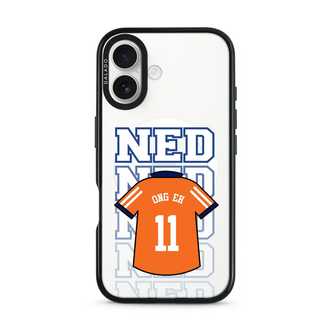 Goal Fever Netherlands jersey phone case - personalise with name and number (iPhone16-front)