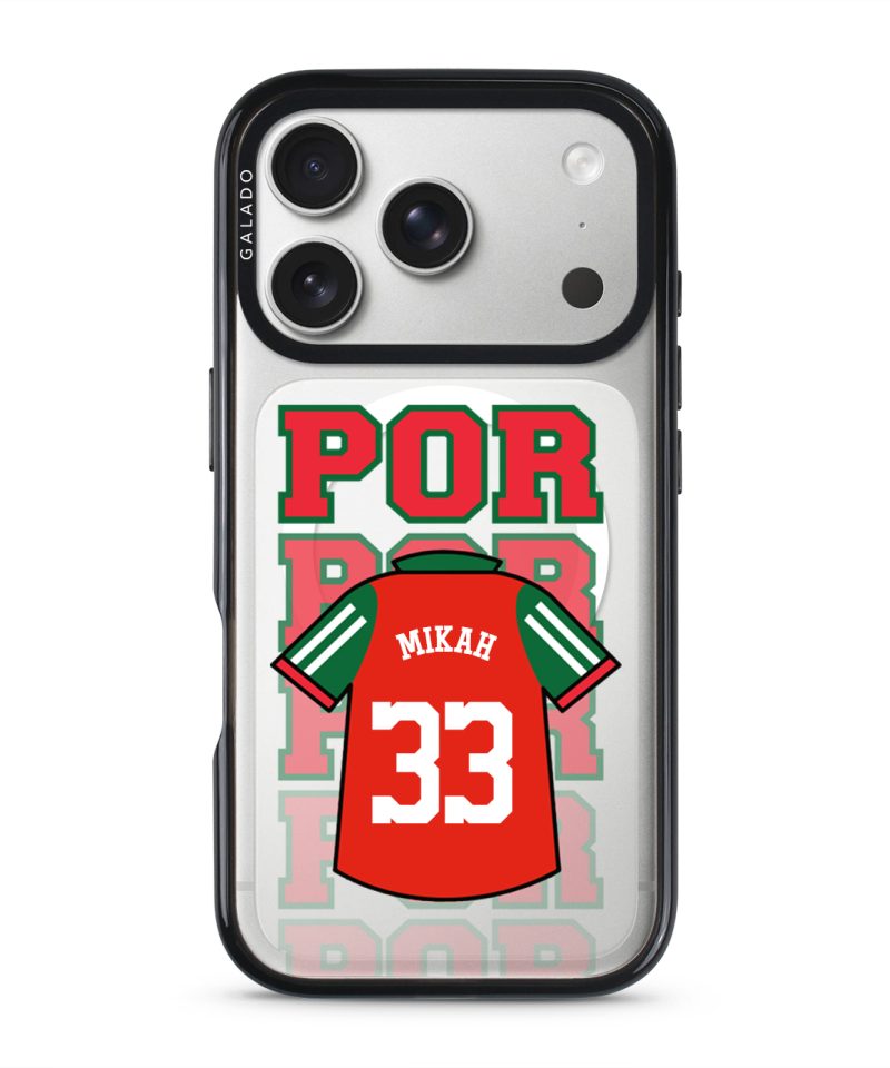 Goal Fever Portugal jersey phone case - personalise with name and number (iPhone17-Pro-Silver)