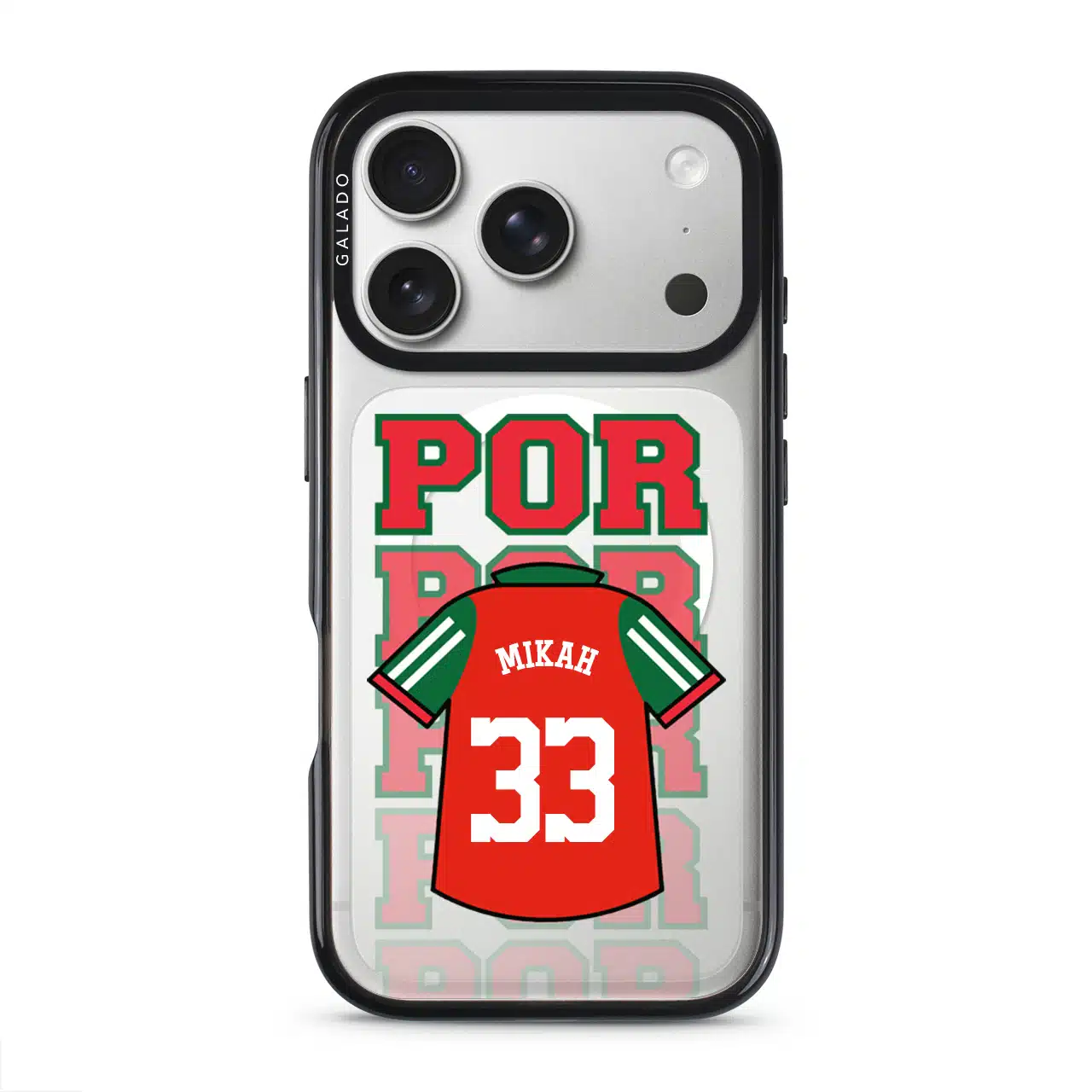 Goal Fever Portugal jersey phone case - personalise with name and number (iPhone17-Pro-Silver)