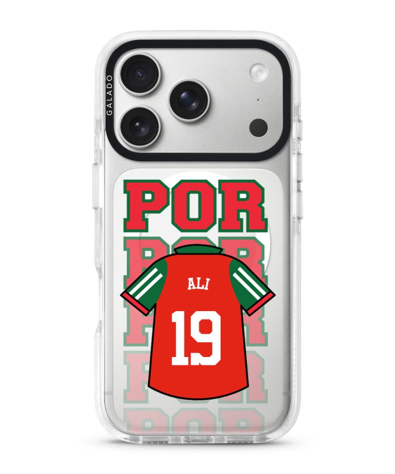Goal Fever Portugal jersey phone case - personalise with name and number (iPhone17-Pro-WhiteCase)