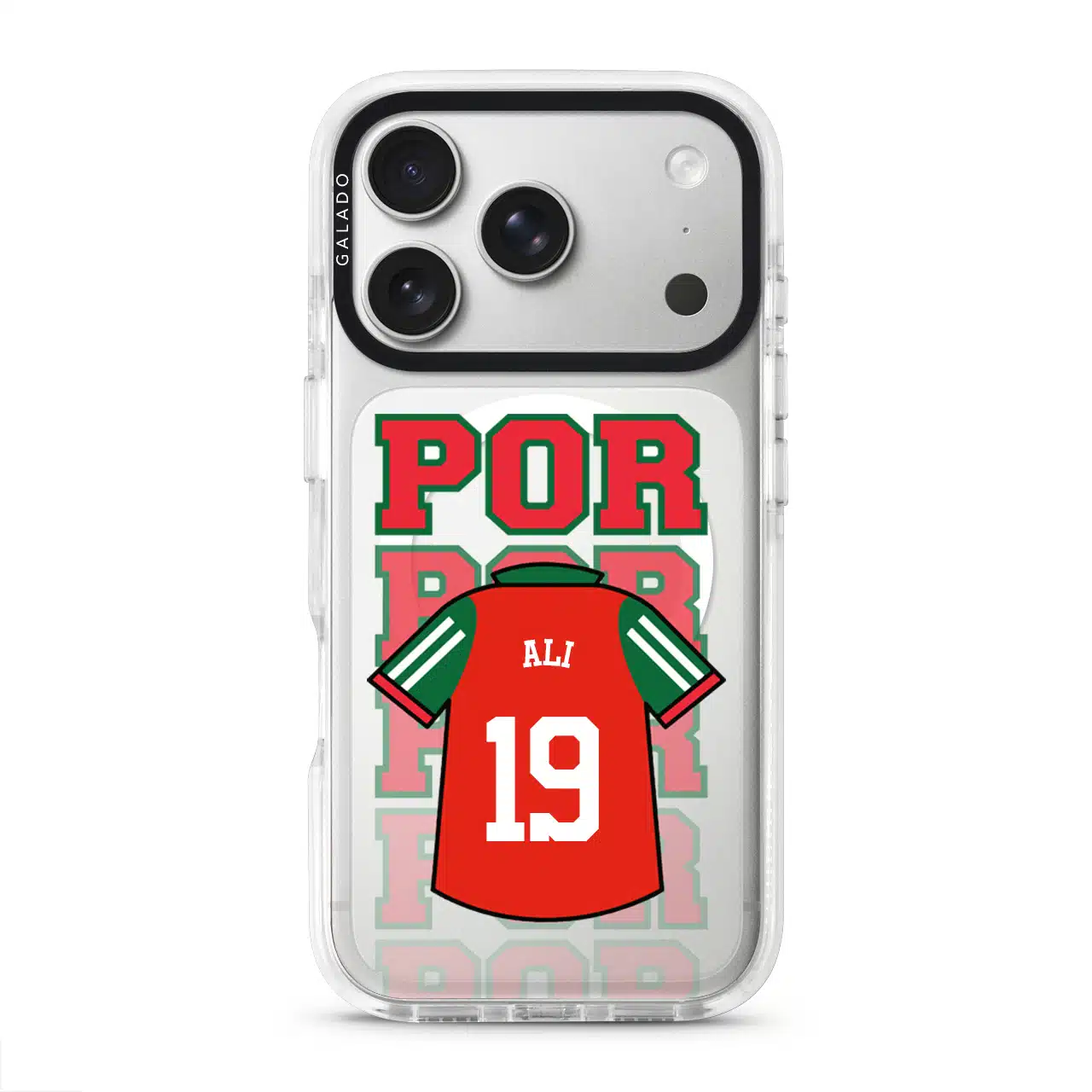 Goal Fever Portugal jersey phone case - personalise with name and number (iPhone17-Pro-WhiteCase)