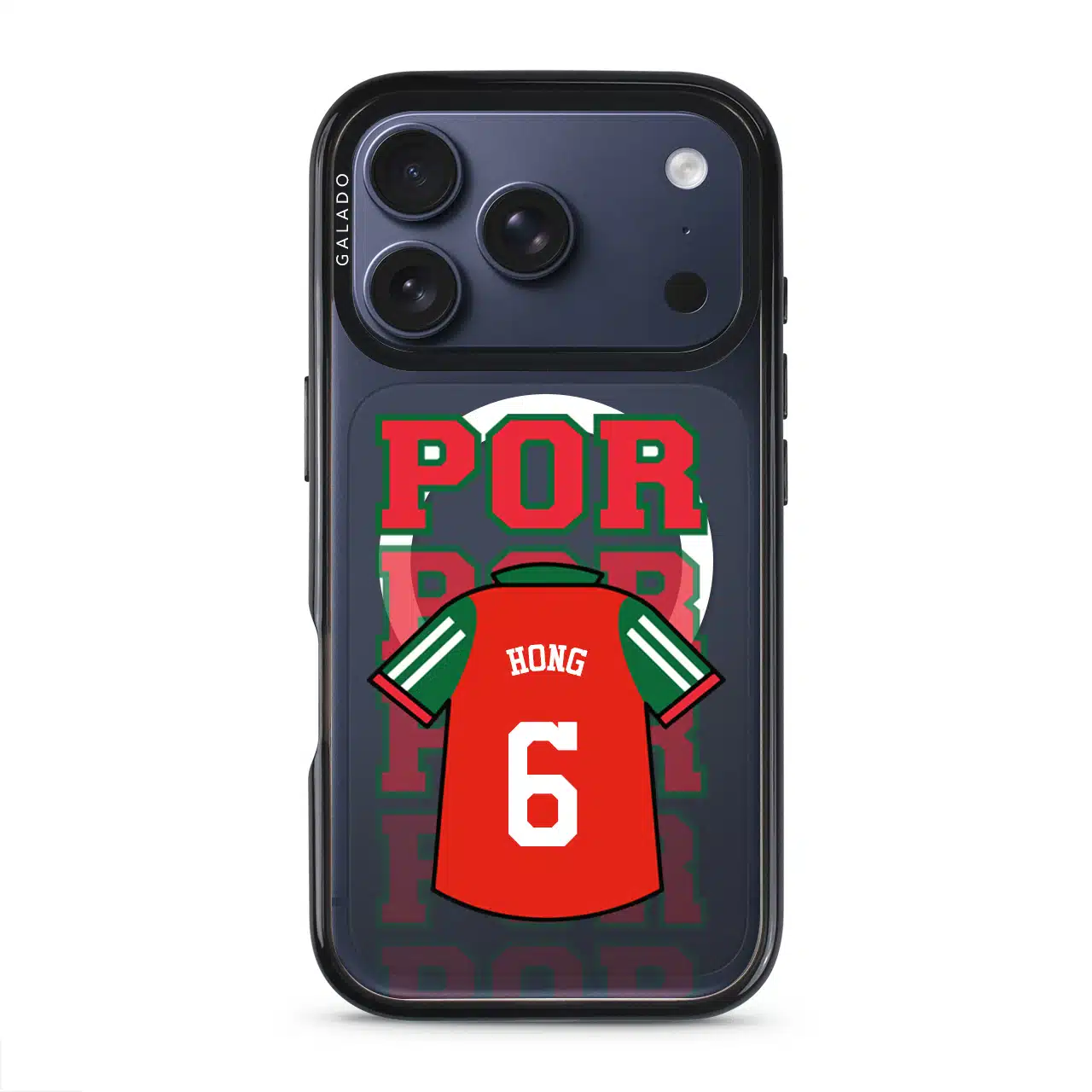 Goal Fever Portugal jersey phone case - personalise with name and number (iPhone17-Pro-DeepBlue)