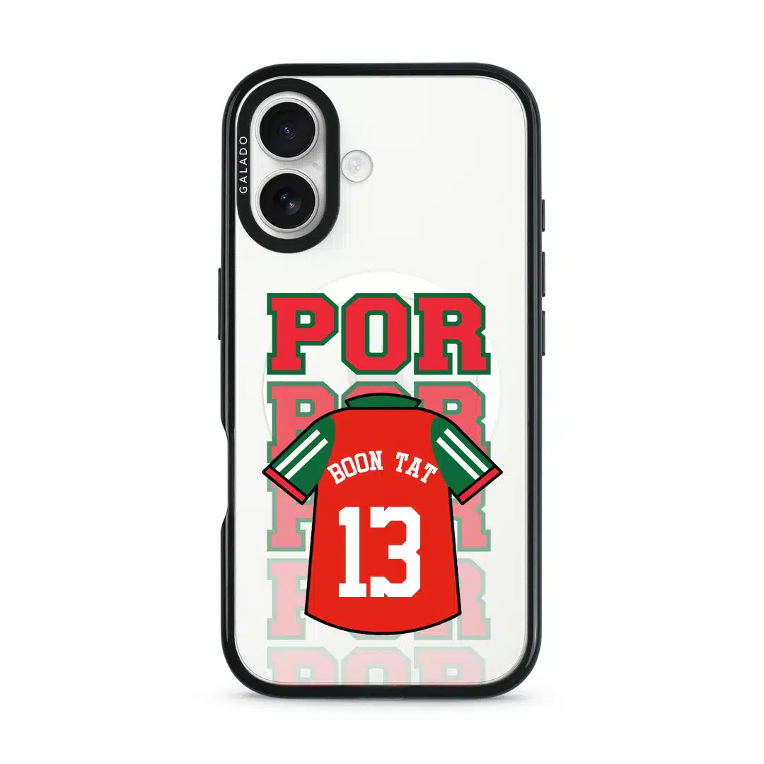 Goal Fever Portugal jersey phone case - personalise with name and number (iPhone16-front)
