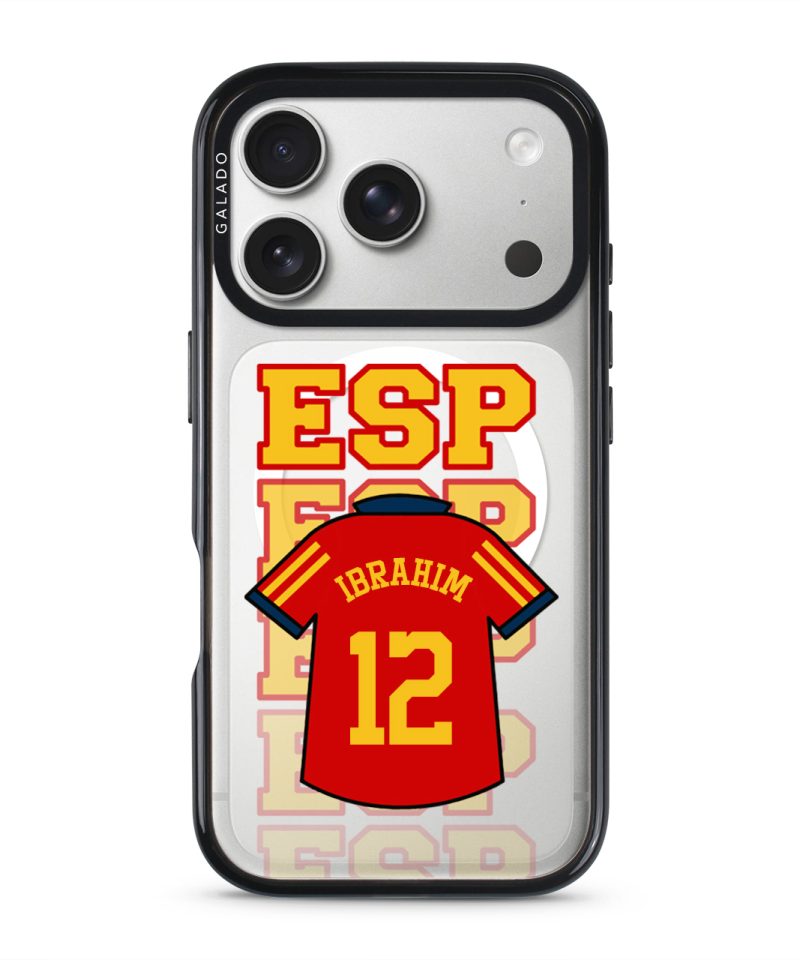 Goal Fever Spain jersey phone case - personalise with name and number (iPhone17-Pro-Silver)