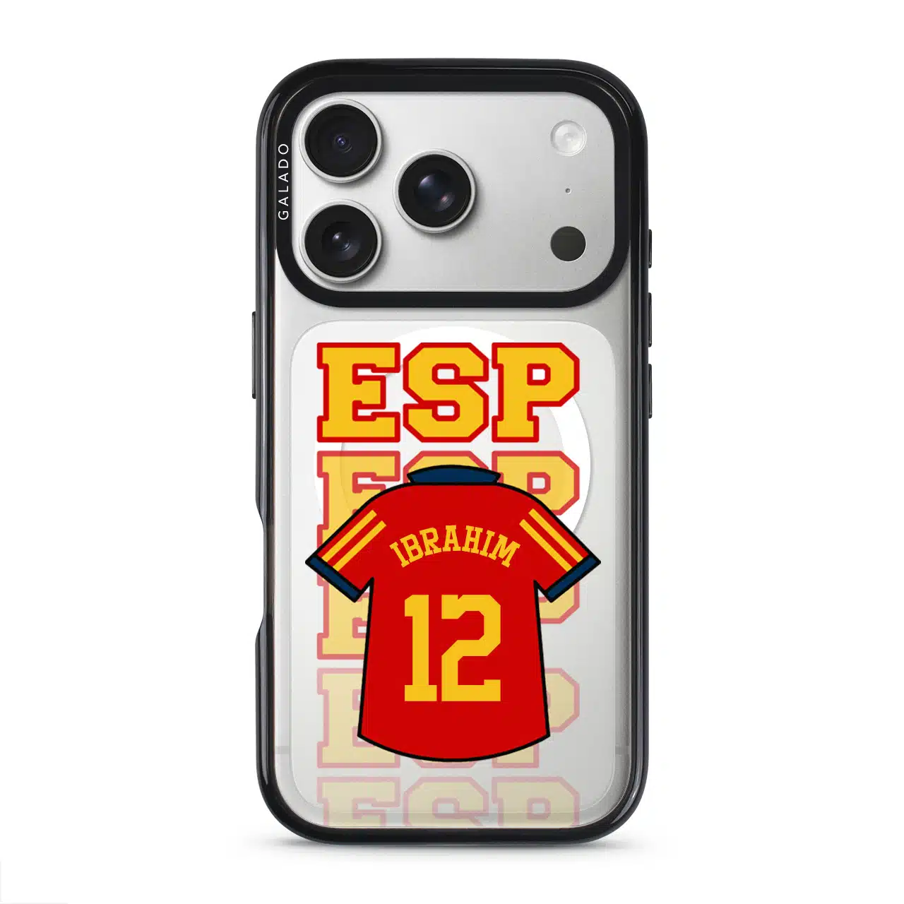 Goal Fever Spain jersey phone case - personalise with name and number (iPhone17-Pro-Silver)
