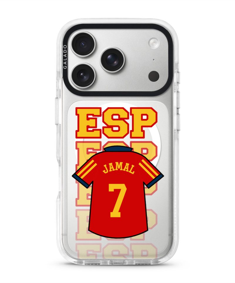Goal Fever Spain jersey phone case - personalise with name and number (iPhone17-Pro-WhiteCase)