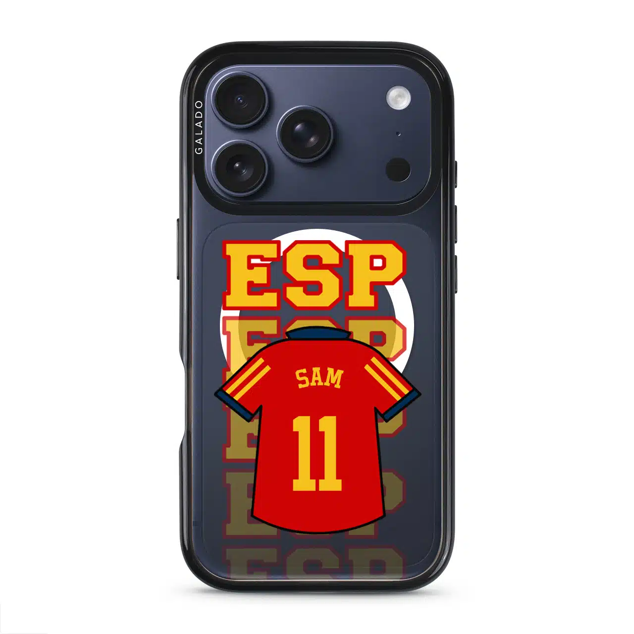Goal Fever Spain jersey phone case - personalise with name and number (iPhone17-Pro-DeepBlue)