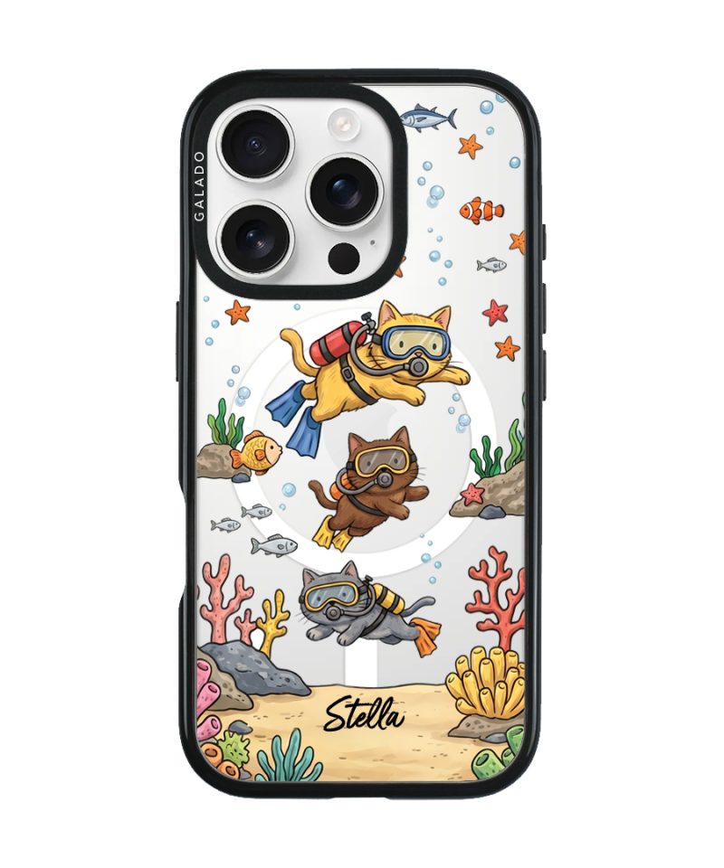 Diving Meow phone case — GALADO Under The Sea collection