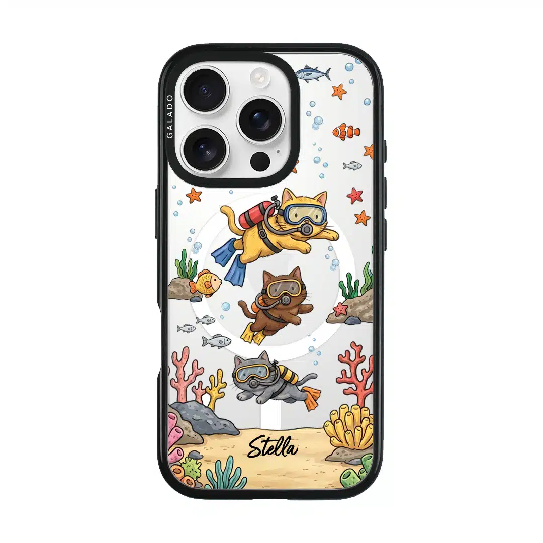 Diving Meow phone case — GALADO Under The Sea collection