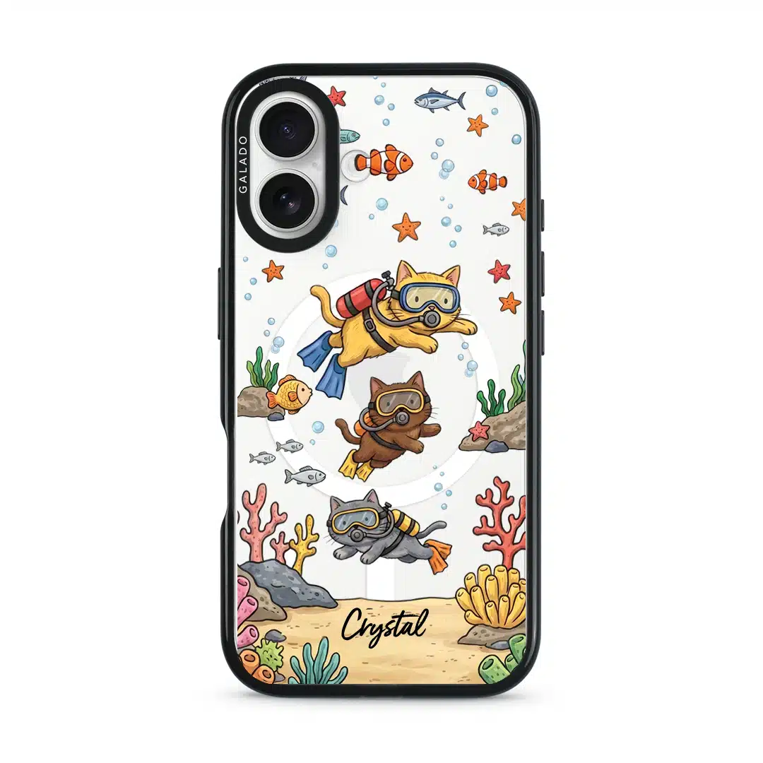 Diving Meow phone case — GALADO Under The Sea collection