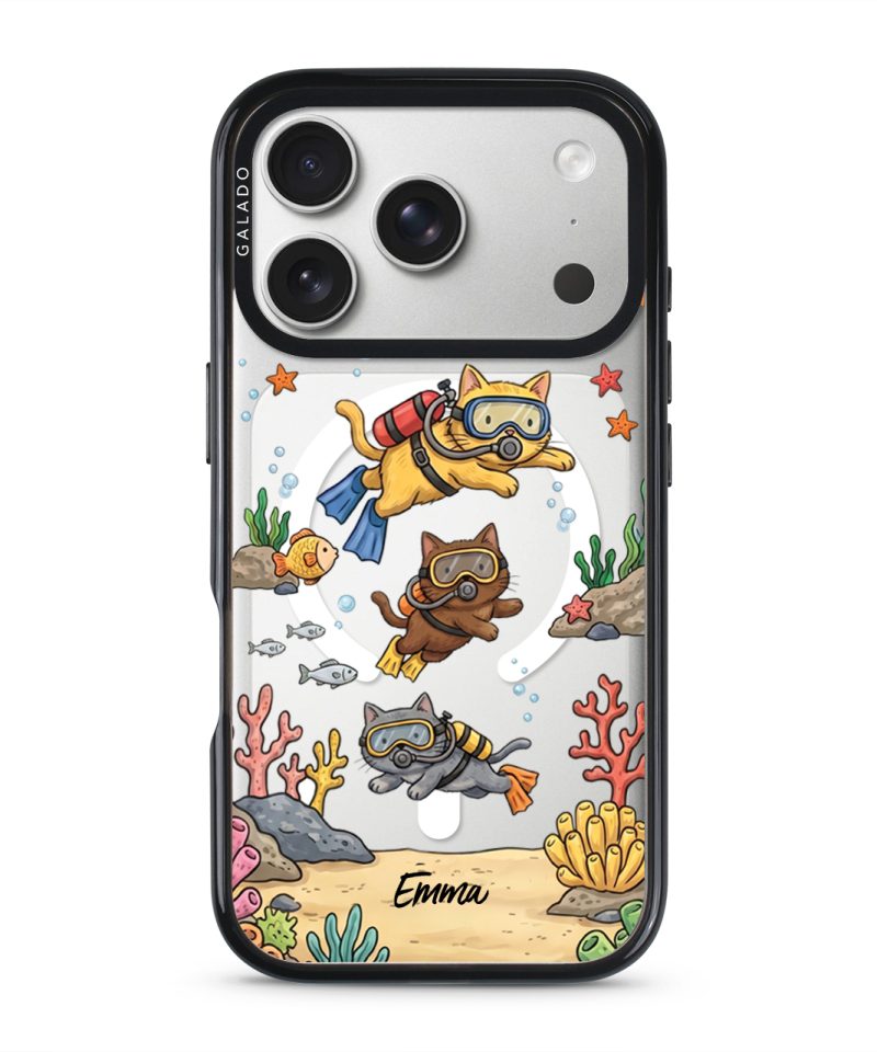 Diving Meow phone case — GALADO Under The Sea collection