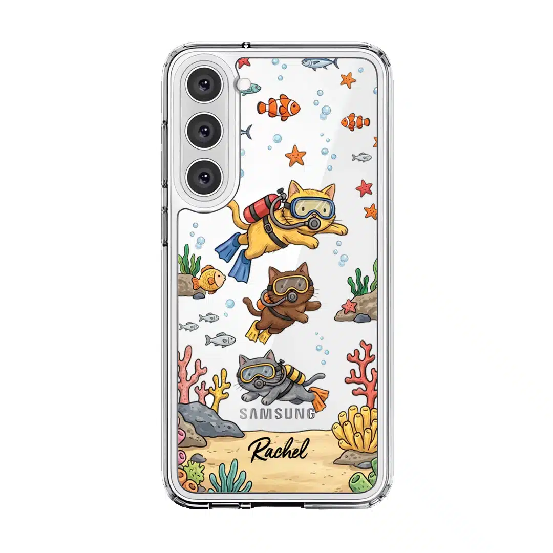 Diving Meow phone case — GALADO Under The Sea collection