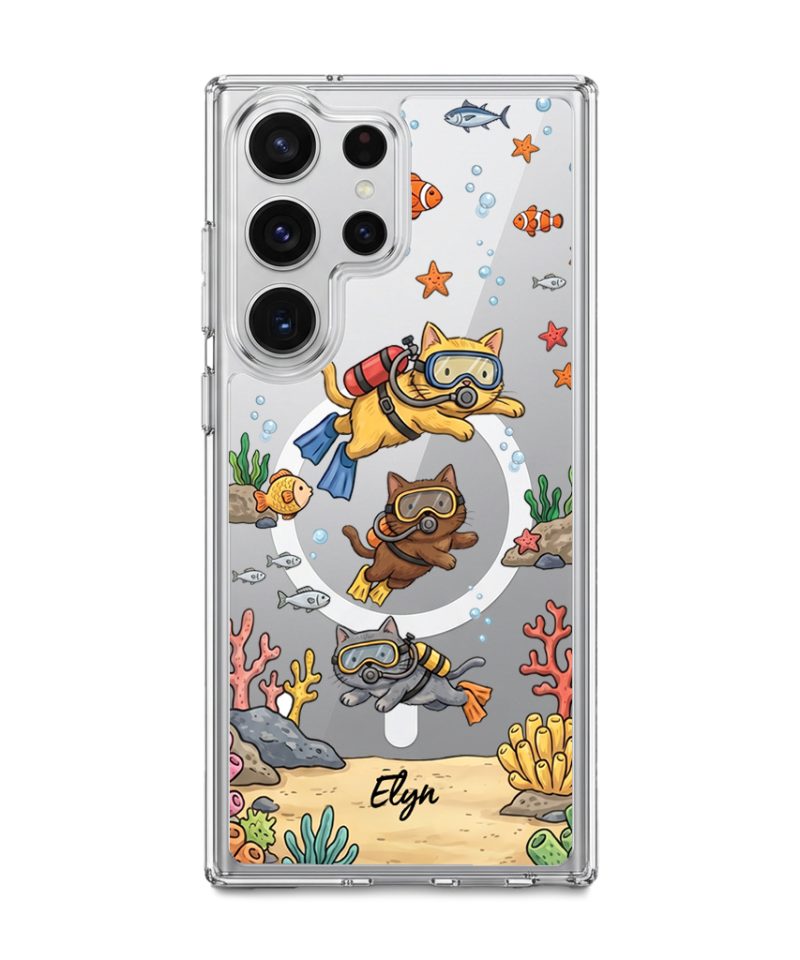 Diving Meow phone case — GALADO Under The Sea collection