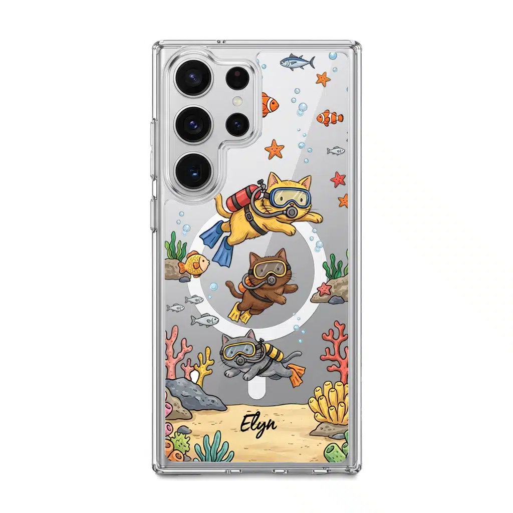 Diving Meow phone case — GALADO Under The Sea collection