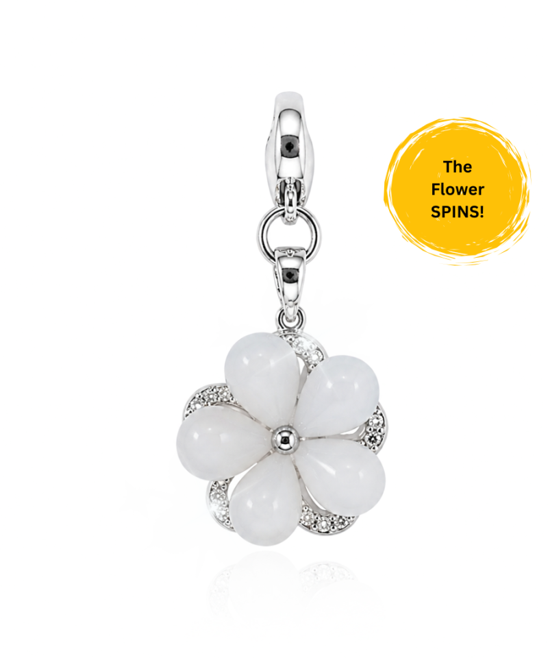 Clip-On Charm (360 White Flower)