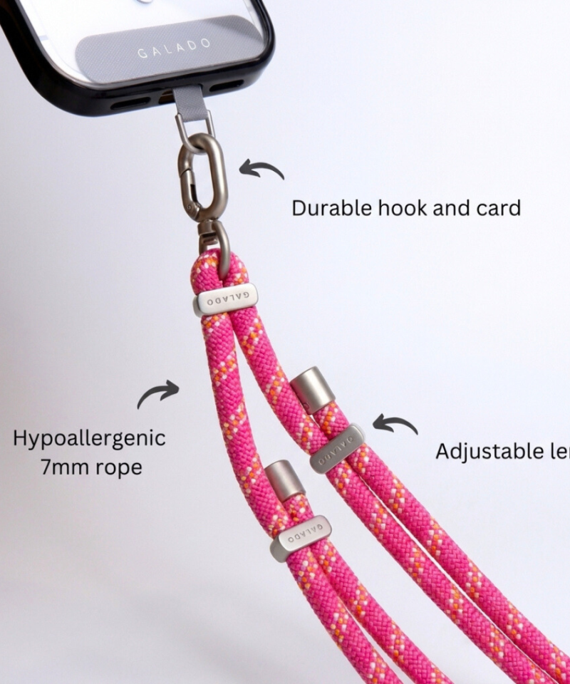 Crossbody Phone Strap - Pink Fizz (7mm) - GALADO Malaysia